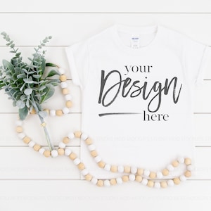 Kid TShirt Mockup GILDAN 5000B WHITE Kid Shirt Mockup T-Shirt Mockup Tshirt Mockup Mock ups Christmas Shirt Mockup Tshirt Mockup shirt