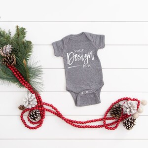 Baby Bodysuit Mockup, GRANITE HEATHER, Baby Mockup, Baby Mock up, Rabbit Skins Mockup, Rabbit Skins 4400 Mockups, Baby Mock-up Stock Photo