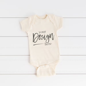 Rabbit Skins Mockup, NATURAL, Baby Mockup, Baby Bodysuit Mockup, Rabbit Skins 4400 Mockups, Baby Mock up, Baby Mock-up Stock Photo