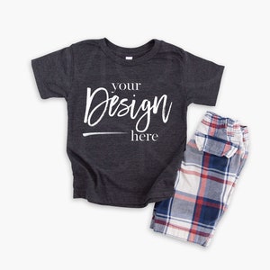 Kids Shirt Mockup 3001T DARK GREY HEATHER Kids Mockup Toddler Mockup Tshirt Mockup Kids Mock up Shirt Mock ups Tshirt Kids Mockup shirt