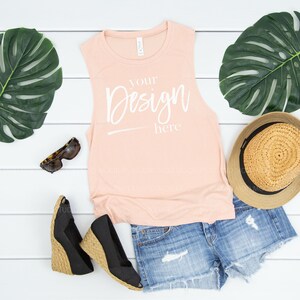 8803 Mockup Bella Canvas Mockup Tank Mockup Peach Flat Lay Mockup Shirt Mockup Clothing Mockups Mockup Tshirt Flat Lays Digital Mockup