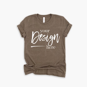 HEATHER BROWN 3001 Bella Canvas Mockup Tshirt Mockup Bella Canvas 3001 Mockup T Shirt Mockup Mock Ups