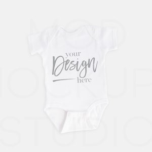 Rabbit Skins Mockup, WHITE, Baby Mockup, Baby Bodysuit Mockup, Rabbit Skins 4400 Mockups, Baby Mock up, Baby Mock-up Stock Photo