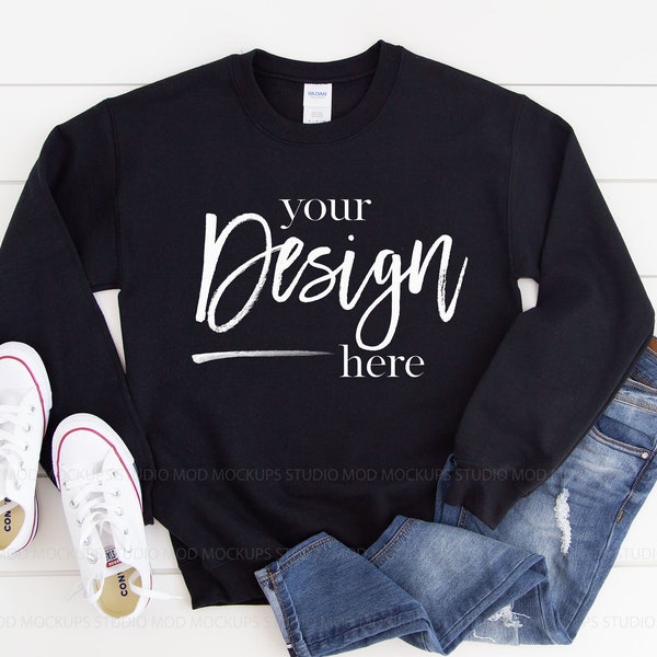 Sweatshirt Mockup Gildan 18000 Mockup BLACK Sweatshirt t-shirt mockup Gildan Mockup Sweatshirt Mock up