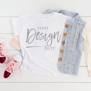 Kids Shirt Mockup 3001T WHITE Toddler Mockup Kids Mockup Tshirt Mockup Kids Mock up Shirt Mock ups Bella Canvas Tshirt Kids Mockup shirt