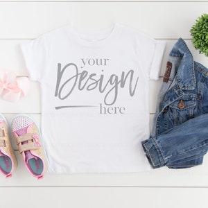 Kids Shirt Mockup 3001T WHITE Toddler Mockup Kids Mockup Tshirt Mockup Kids Mock up Shirt Mock ups Tee Mockup Tshirt Kids Mockup shirt