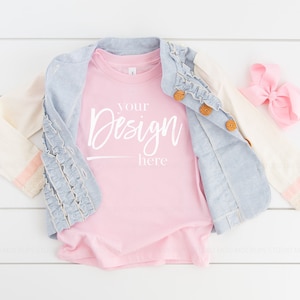 Kids Shirt Mockup 3001T PINK Toddler Mockup Kids Mockup Tshirt Mockup Kids Mock up Shirt Mock ups Tee Mockup Tshirt Kids Mockup shirt