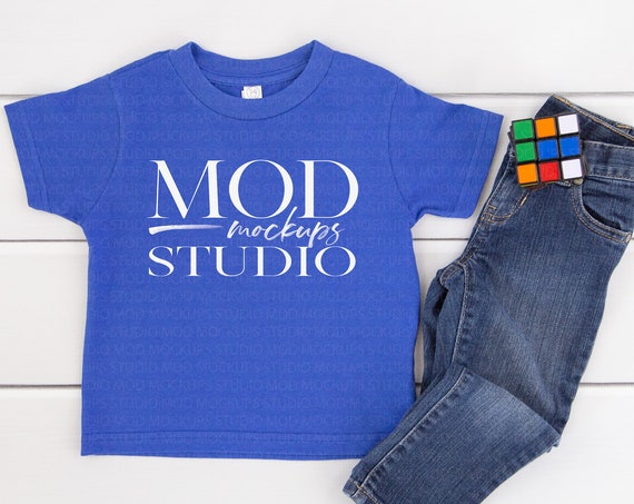 Download Free Kids Mock Up T-Shirt Mockups Blue T-Shirt Mockup ...