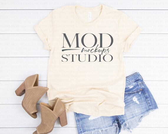 Digital Mockup T-Shirt Mockup Bella Canvas Mockup Soft Cream