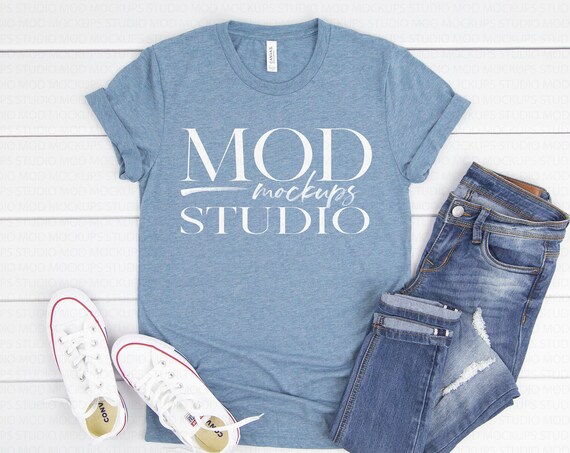 Denim Triblend Bella Canvas 3413 Mockup T-Shirt Mockup Denim Triblend Bella Canvas 3413 Mockup T-Shirt Mockup