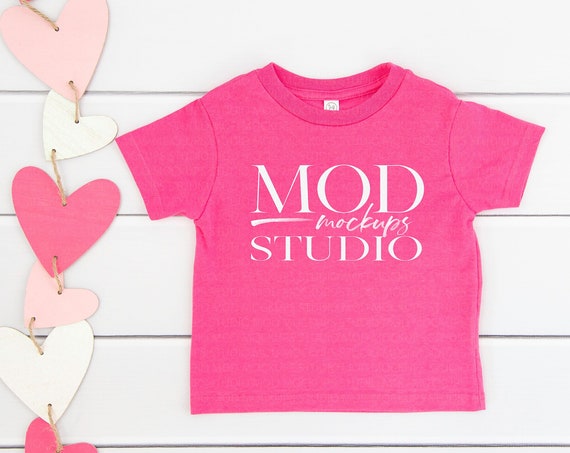 Valentines Day Mockup Rabbit Skins 3301t Hot Pink Unisex