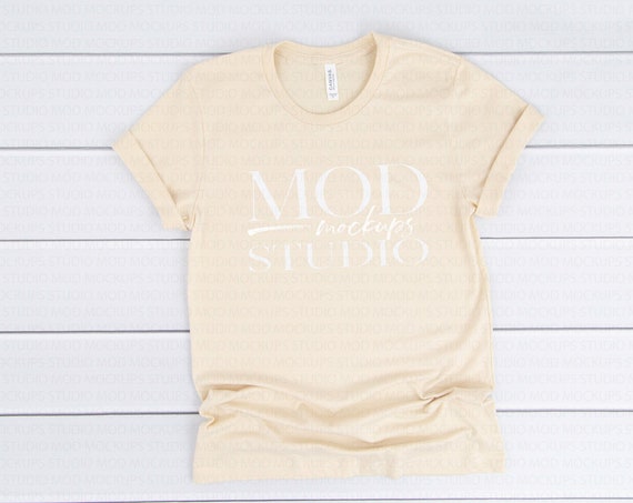 Soft Cream Bella Canvas 3001 T-Shirt Mockup Bella Soft Cream Bella Canvas 3001 T-Shirt Mockup Bella