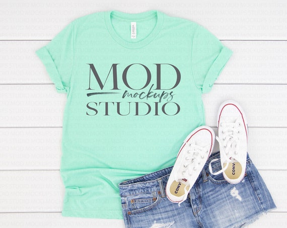 Tee Mockup Clothing Mockup T-Shirt Mockup Mint Triblend Bella Tee Mockup Clothing Mockup T-Shirt Mockup Mint Triblend Bella