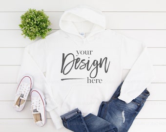 Hoodie Mockup WHITE Sweatshirt mock up Gildan 18500 Mockup Gildan Mockup Sweatshirt Mock up Gildan Sweatshirt Mockup