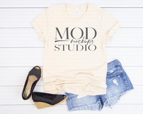 Bella Canvas Mockup T-Shirt Mockup Digital Mockup Soft Cream