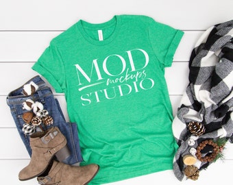 Download Free Heather Kelly Bella Canvas 3001 T-shirt Mockup | Holiday Mock up, T-shirt Flat Lay Mock up, Tshirt Mockup, Flat Lay T-Shirt Mockup, Digital PSD Template