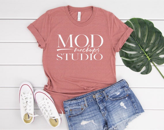 T-Shirt Mockup Mauve Triblend Bella Canvas 3413 Tee Mockup