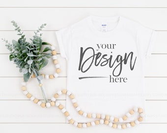 Kid TShirt Mockup GILDAN 5000B WHITE Kid Shirt Mockup T-Shirt Mockup Tshirt Mockup Mock ups Christmas Shirt Mockup Tshirt Mockup shirt