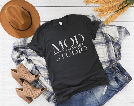 Bella Canvas 3001 Dark Grey T-Shirt Mockup Fall Bella Canvas 3001 Dark Grey T-Shirt Mockup Fall
