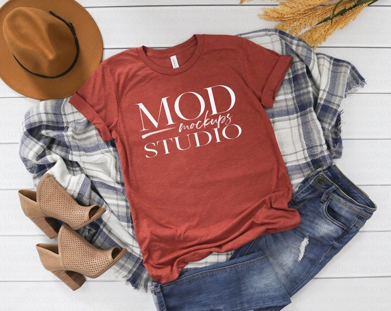 Bella Canvas 3413 Clay Triblend T-Shirt Mockup Fall Bella Canvas 3413 Clay Triblend T-Shirt Mockup Fall