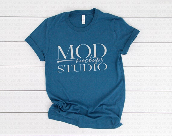 Deep Teal Bella Canvas 3001 T-Shirt Mockup Bella Deep Teal Bella Canvas 3001 T-Shirt Mockup Bella