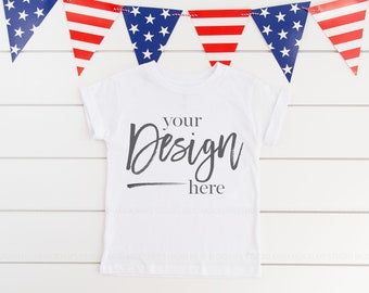 4th of July Mock up Kids Shirt Mockup Patriotic Mockup 3001T WHITE Shirt Mockup T shirt Mockup Mock ups Kids Tshirt Mockup T-shirt