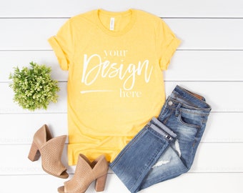 Yellow Tshirt Mockup Etsy