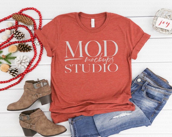 Bella Canvas 3413 Clay T-Shirt Mockup Holiday Mockup