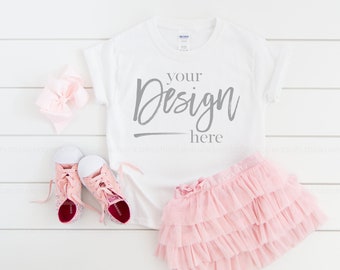 Kids Shirt Mockups GILDAN 5000B WHITE Girls Shirt Mockup T Shirt Mockup T-shirt Mockup Mock ups Girls Tshirt Mockup Tshirt Mockup shirt
