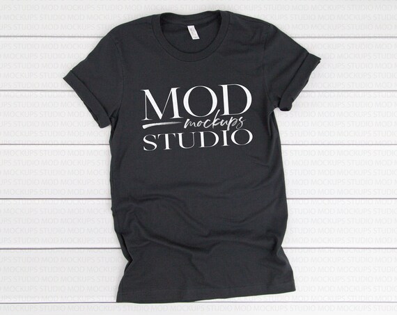 Dark Grey Bella Canvas 3001 T-Shirt Mockup Bella