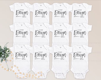 Bodysuit Mock up Infant Mockup Unisex Bodysuit Flat Lay Baby Mock up Baby Shirt Mockup Baby Bodysuit Mockup Baby Mockup 12 Month Mockup