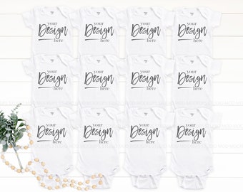 Unisex Bodysuit Flat Lay Mock up Baby Shirt Mockup Bodysuit Mockup Baby Mockup 12 Month Mockup Baby Bodysuit Mockup Infant Mockup