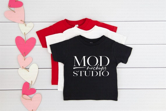 Valentine T-Shirt Mockup Rabbit Skins Red White Black