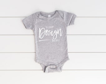 Baby Mockup Athletic Heather White Black Baby Bodysuit Mockup Etsy