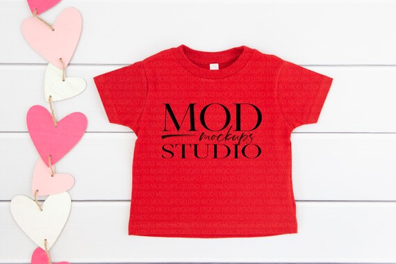 Valentines Day Mockup Rabbit Skins 3301t Red Unisex Red