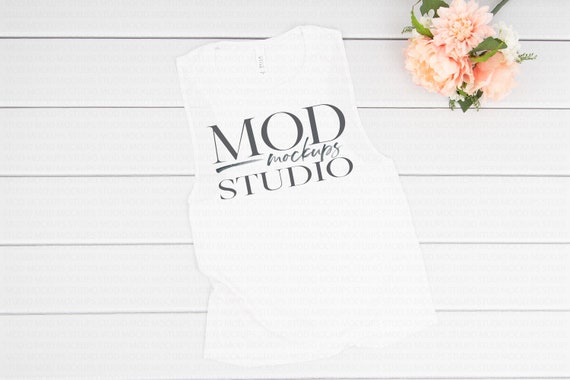 Bachelorette Mockup Tank Mockup Bella Canvas 8803 White Muscle