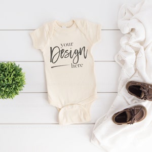 Baby Mockup, Baby Bodysuit Mockup, NATURAL, Baby Mock up, Rabbit Skins Mockup, Rabbit Skins 4400 Mockups, Baby Mock-up Stock Photo