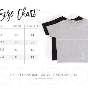 Rabbit Skins 3322 Mockup Size Chart Rabbit Skins Size Chart - Etsy