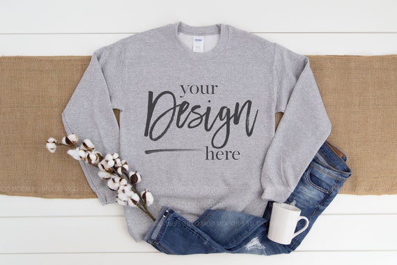 Gildan 18000 Mockup Farmhouse Mockup Sweatshirt Mockup Sport Etsy