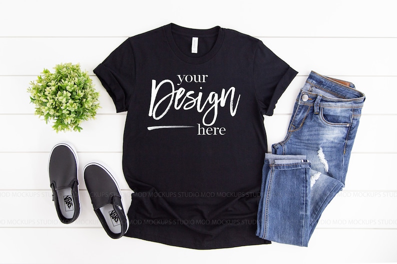 Download Mock up 3001 BLACK Flat Lay Shirt Mockup Tshirt Mockup ...
