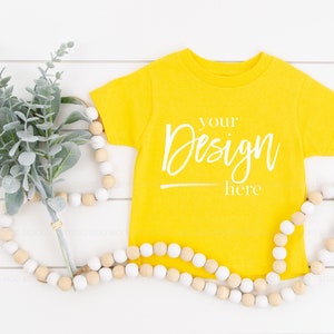 Rabbit Skin Mockup YELLOW 3321 Kid Shirt Mockup T-Shirt Mockup | Toddler Tshirt Mockup | Kid Mockup Baby Mockup Kid Tshirt Mockup