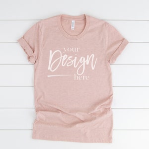 Shirt Mockup Tshirt Mockup Heather Prism Peach Flat Lay Bella Canvas Mockup T-shirt Mockup Digital Mockup Clothing Mockups Tee Mockup Tshirt