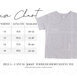 Bella Canvas Size Chart Youth | Bella Canvas 3001T Mockup Size Chart | Size Chart Bella 3001T | 3001T Size Chart | Bella Canvas Size Guide