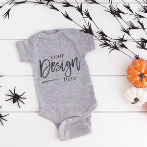 Rabbit Skins 4400 Mockups, Baby Mockup, HEATHER, Baby Bodysuit Mockup, Baby Mock up, Rabbit Skins Mockup, Baby Mock-up Stock Photo