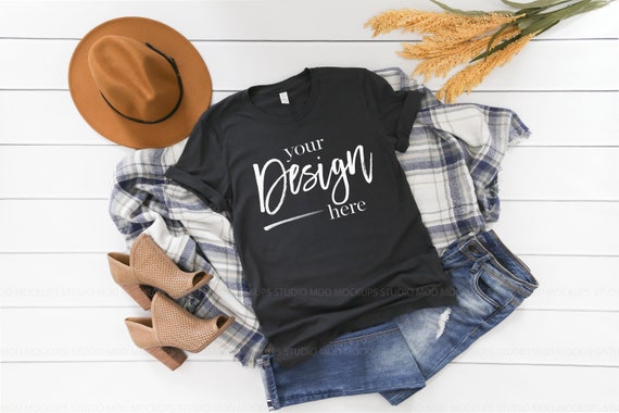 Bella Canvas 3001 Dark Grey T Shirt Mockup Fall Mockup Etsy