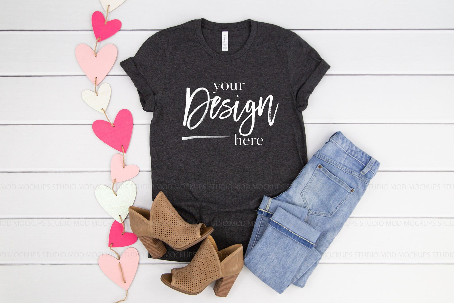 Dark Grey Heather 3001 Bella Canvas T-shirt Mockup Valentine - Etsy