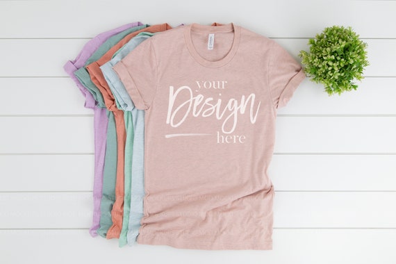 Bella Canvas 3001 Mockup Tshirt Mockup Tshirt Heather Prism Etsy