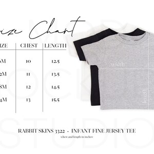 Rabbit Skins Infant Shirt RS 3322 Size Chart Rabbit Skins Size 3322 Size Chart Rabbit Skins Size Chart Rabbit Skins 3322 Infant Size Chart