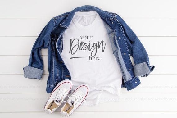 3001 Mockup Bella Canvas Mockup Tshirt White Flat Lay Mock Up Etsy