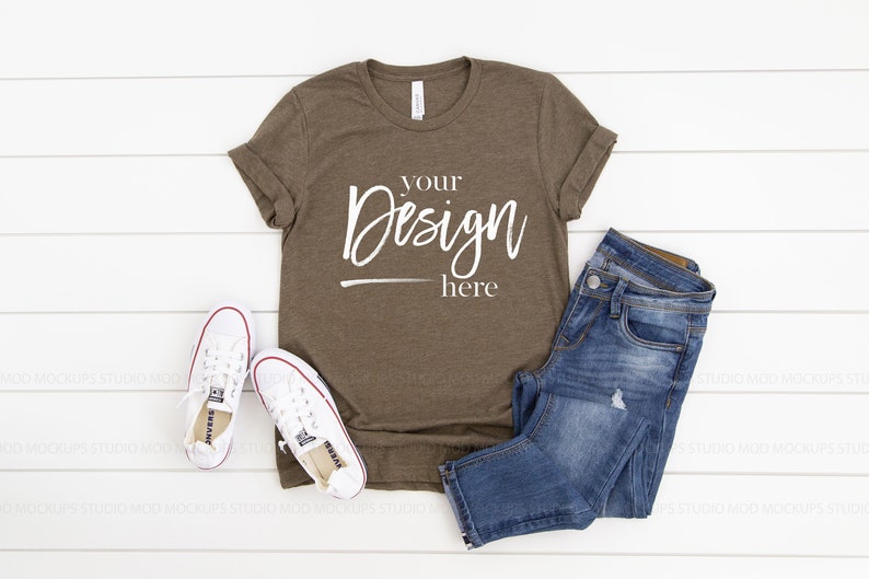 Mockup Tshirt Bella Canvas 3001 Mockup HEATHER BROWN 3001 - Etsy